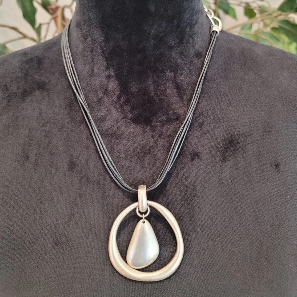 Premier Designs Silver-Tone Detachable Pendant Necklace